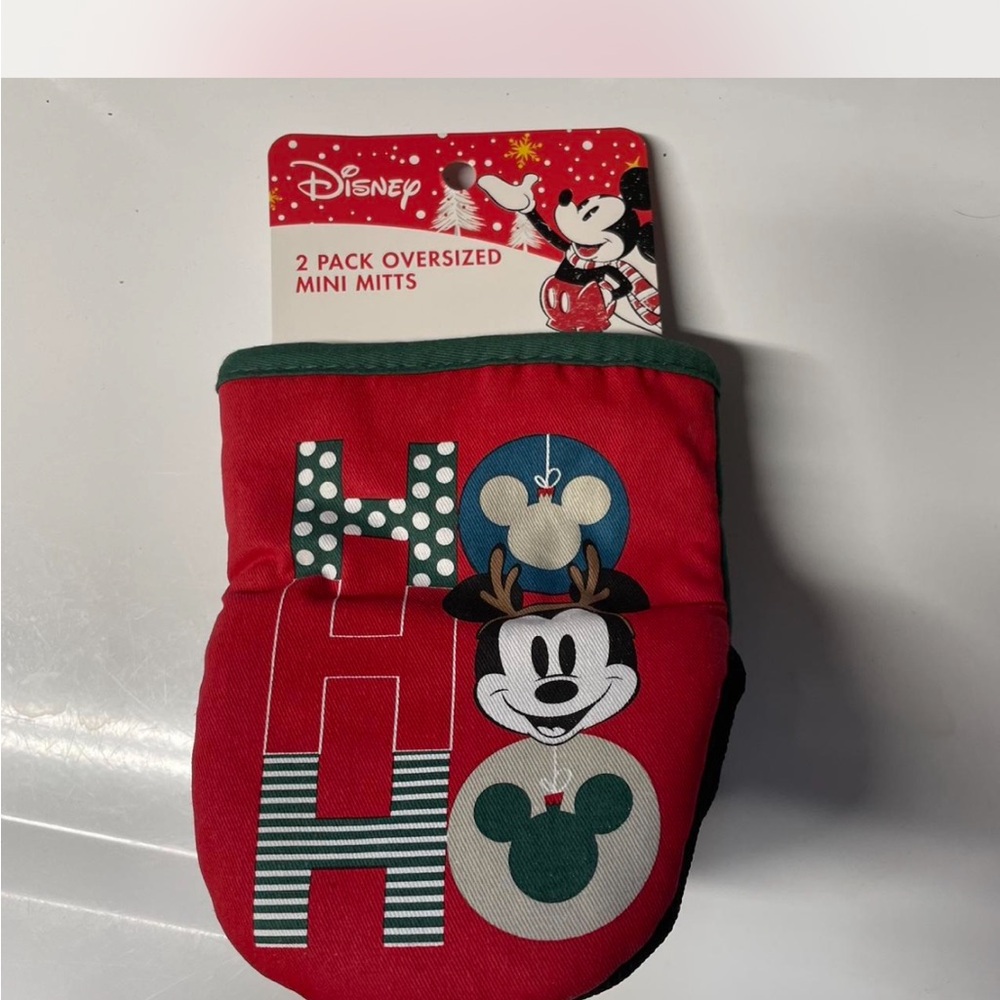 Disney Red and Green Oversized Mini Mitts with Mickey Design